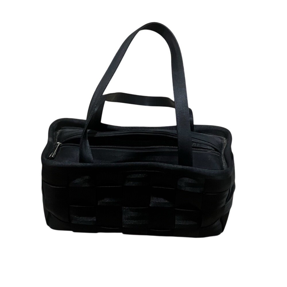 Harveys The Original Seatbelt Bag Womens Large Black Woven Zip Tote